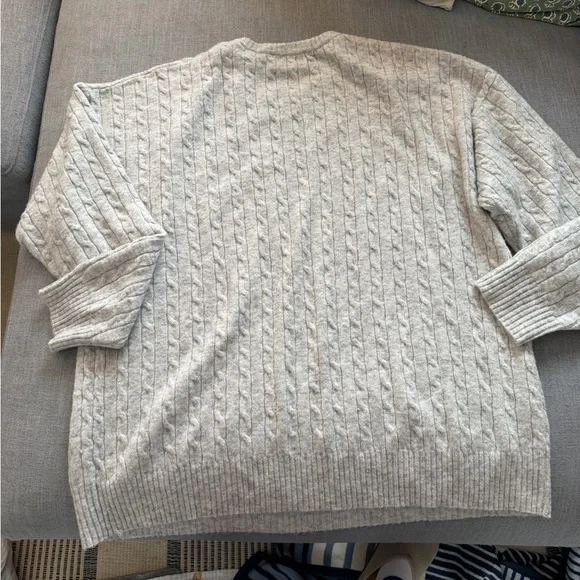 Nuuds Cable Crewneck Sweater in Heather Grey XL - Picture 10 of 10